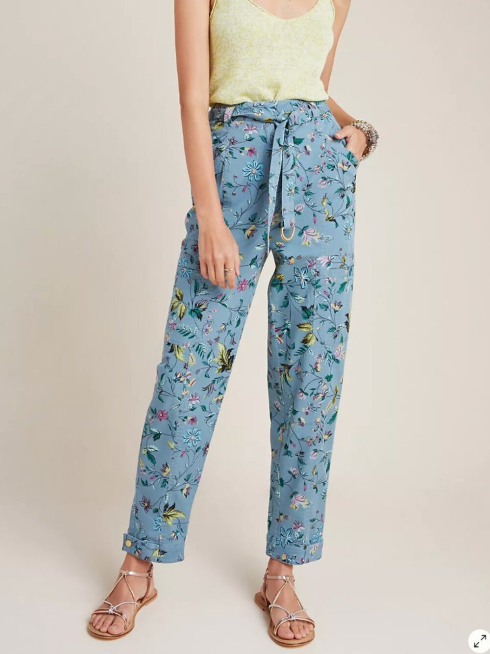 Anthropologie Victoria Floral Cargo Pants (Petite)